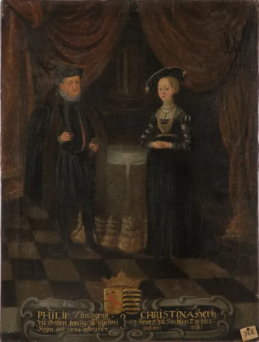 Framed Print : Philip, 1504-1567, Landgrave of Hesse-Kassel. Christina, 1505-1549, c16th century. Creator: Anon Framed Print : Philip, 1504-1567, Landgrave of Hesse-Kassel. Christina, 1505-1549, c16th century. Creator: Anon