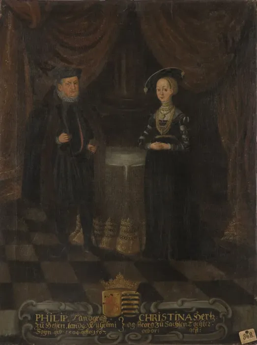 Framed Print : Philip I, Landgrave of Hesse (1504-1567) and Christine of Saxony (1505-1549), Landgravine of Hesse Framed Print : Philip I, Landgrave of Hesse (1504-1567) and Christine of Saxony (1505-1549), Landgravine of Hesse