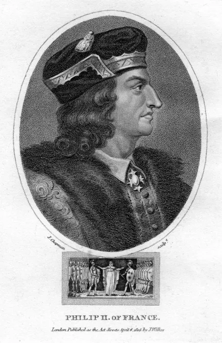 Framed Print : Philip II, King of France, (1805). Artist: J Chapman Framed Print : Philip II, King of France, (1805). Artist: J Chapman