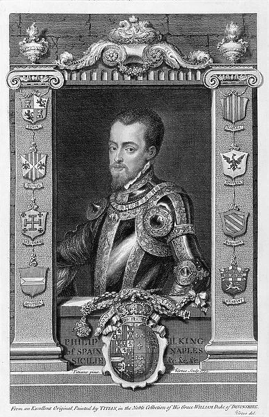 Philip II, King of Spain from 1556, (1735). Artist: George Vertue