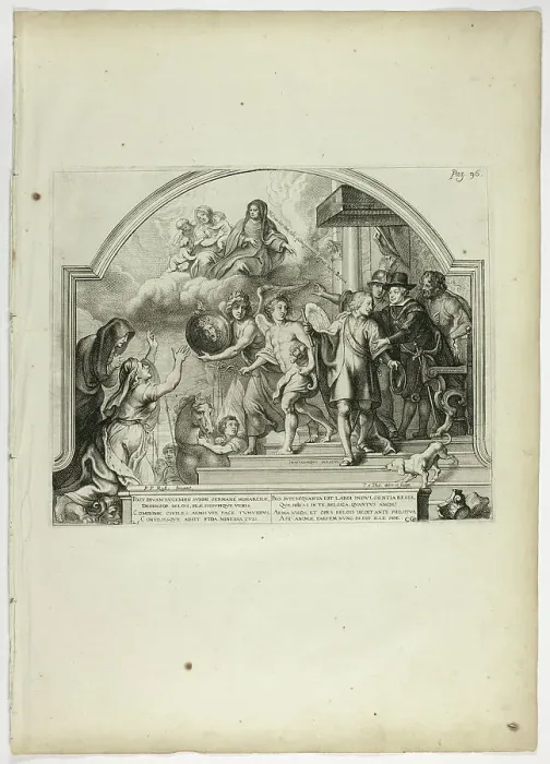 Framed Print : Philip IV Appointing Prince Ferdinand Governor of the Netherlands, plate 25 from Casperius... 1642. Creator: Theodoor van Thulden Framed Print : Philip IV Appointing Prince Ferdinand Governor of the Netherlands, plate 25 from Casperius... 1642. Creator: Theodoor van Thulden