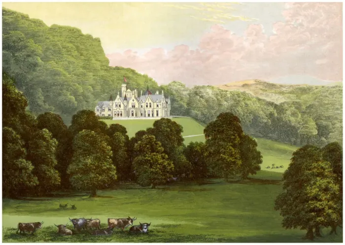 Framed Print : Philiphaugh, Selkirkshire, Scotland, home of Baronet Murray, c1880 Framed Print : Philiphaugh, Selkirkshire, Scotland, home of Baronet Murray, c1880