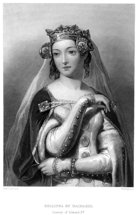 Framed Print : Philippa of Hainault, Queen consort of Edward III. Artist: WH Egleton Framed Print : Philippa of Hainault, Queen consort of Edward III. Artist: WH Egleton