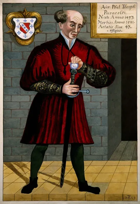 Framed Print : Philippus Theophrastus Aureolus Bombastus von Hohenheim (Paracelsus), c. 1550. Artist: Anonymous Framed Print : Philippus Theophrastus Aureolus Bombastus von Hohenheim (Paracelsus), c. 1550. Artist: Anonymous