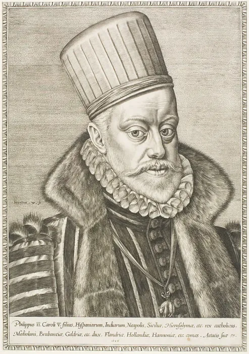 Framed Print : Phillip II, King of Spain, 1586. Creator: Hieronymous Wierix Framed Print : Phillip II, King of Spain, 1586. Creator: Hieronymous Wierix