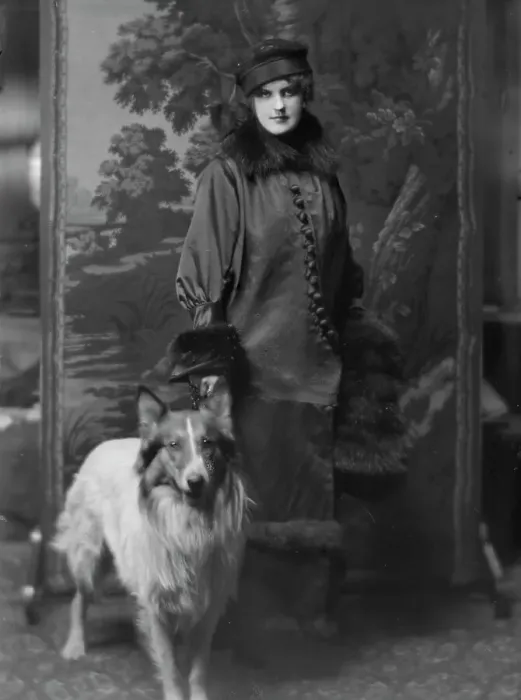 Framed Print : Phillips, Norma, Miss, with dog, portrait photograph, 1914 Nov. 28. Creator: Arnold Genthe Framed Print : Phillips, Norma, Miss, with dog, portrait photograph, 1914 Nov. 28. Creator: Arnold Genthe
