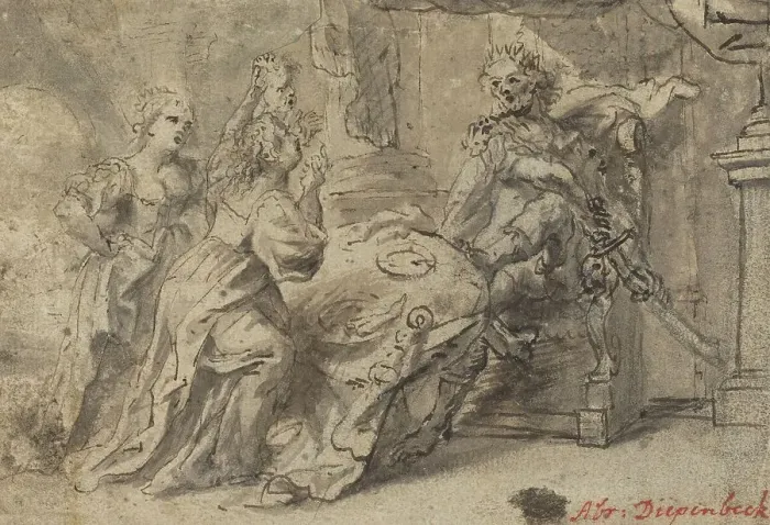 Framed Print : Philomela, Procne, and the Thracian King Tereus. Creator: Abraham Jansz van Diepenbeeck Framed Print : Philomela, Procne, and the Thracian King Tereus. Creator: Abraham Jansz van Diepenbeeck
