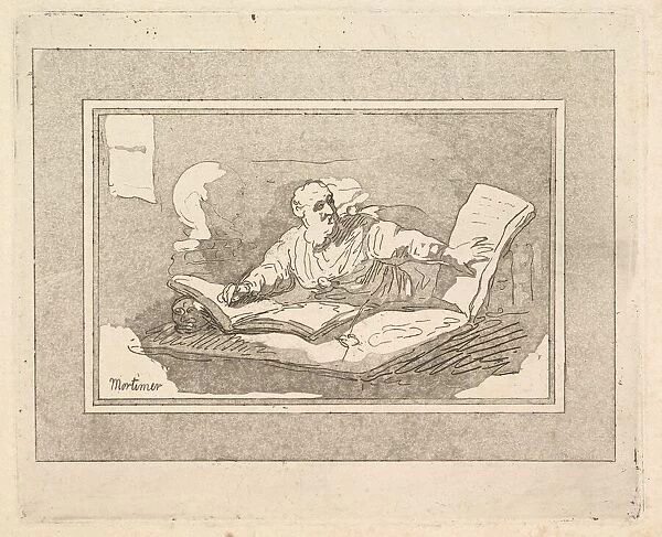 The Philosopher (Bearded Old Man Copying Book), 1783-87. Creator: Thomas Rowlandson