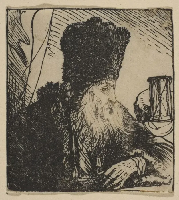 Framed Print : Philosopher with an Hourglass, 1620-74. Creator: Jan Lievens Framed Print : Philosopher with an Hourglass, 1620-74. Creator: Jan Lievens