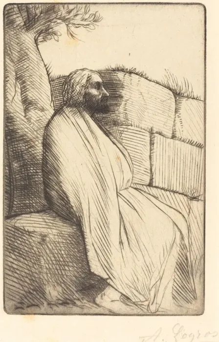 Framed Print : Philosopher (Le philosophe). Creator: Alphonse Legros Framed Print : Philosopher (Le philosophe). Creator: Alphonse Legros