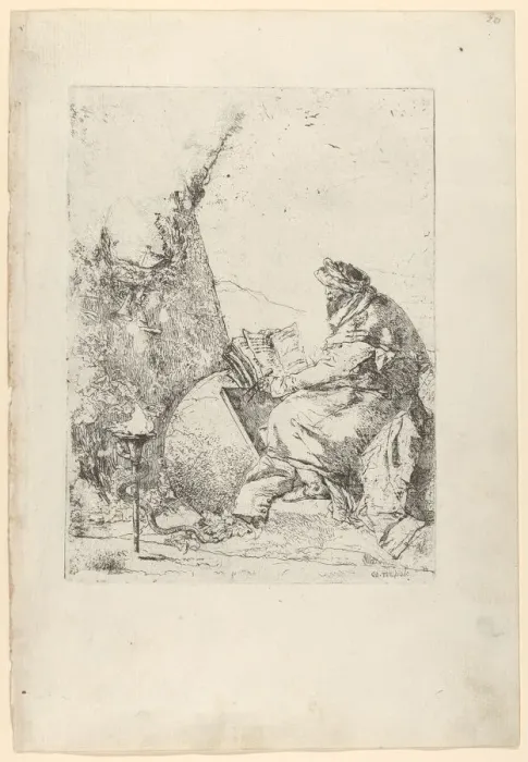 Framed Print : The Philosopher, from the Scherzi, ca. 1740. Creator: Giovanni Battista Tiepolo Framed Print : The Philosopher, from the Scherzi, ca. 1740. Creator: Giovanni Battista Tiepolo