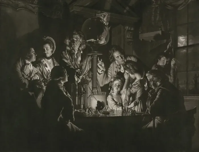 Framed Print : A Philosopher Shewing an Experiment on the Air Pump, 1769. Creator: Valentine Green Framed Print : A Philosopher Shewing an Experiment on the Air Pump, 1769. Creator: Valentine Green