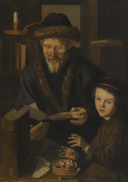Framed Print : Philosopher and the Young Child. Artist: Woutersz. called Stap, Jan (1599-1663) Framed Print : Philosopher and the Young Child. Artist: Woutersz. called Stap, Jan (1599-1663)