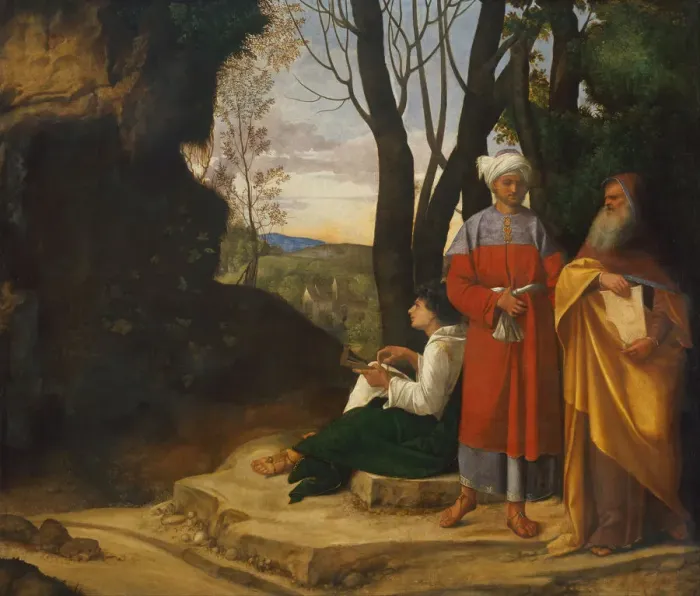 Framed Print : Three Philosophers, 1508-1509. Artist: Giorgione (1476-1510) Framed Print : Three Philosophers, 1508-1509. Artist: Giorgione (1476-1510)