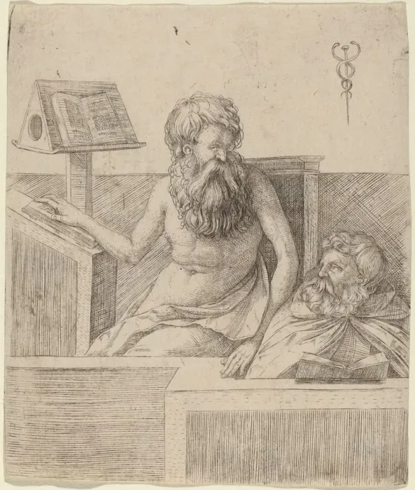 Framed Print : Two Philosophers, c. 1509. Creator: Jacopo de Barbari Framed Print : Two Philosophers, c. 1509. Creator: Jacopo de Barbari
