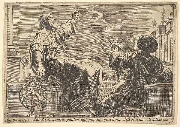 Two Philosophers Watching an Eclipse, 1615-42. Creator: Pierre Brebiette