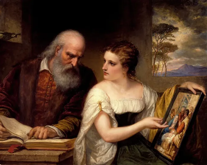Framed Print : Philosophy and Christian Art, 1868. Creator: Daniel Huntington Framed Print : Philosophy and Christian Art, 1868. Creator: Daniel Huntington
