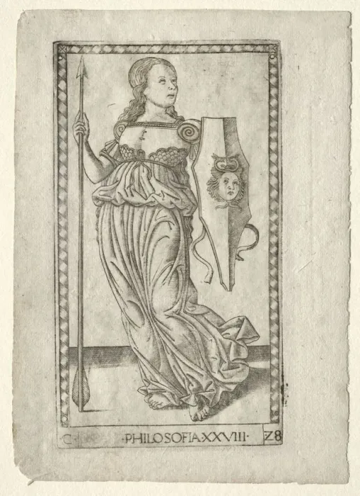 Framed Print : Philosophy (from the Tarocchi, series C: Liberal Arts, #28), before 1467. Creator Framed Print : Philosophy (from the Tarocchi, series C: Liberal Arts, #28), before 1467. Creator