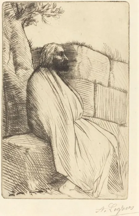 Framed Print : Philospher (Le philosophe). Creator: Alphonse Legros Framed Print : Philospher (Le philosophe). Creator: Alphonse Legros