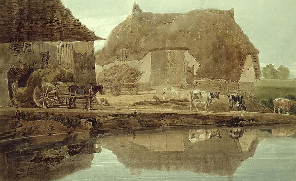 Phineas Borret's Farm near Saffron Walden, 1802. Creator: Thomas Girtin
