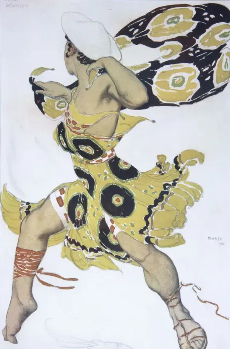 Framed Print : Phobos. Costume design for the ballet Narcisse by N. Tcherepnin, 1911. Artist: Bakst, Leon (1866-1924) Framed Print : Phobos. Costume design for the ballet Narcisse by N. Tcherepnin, 1911. Artist: Bakst, Leon (1866-1924)