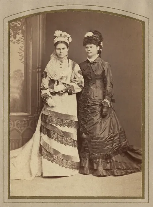 Framed Print : Photo of two young women, late 19th cent - early 20th cent. Creator: JD Malmberg Framed Print : Photo of two young women, late 19th cent - early 20th cent. Creator: JD Malmberg