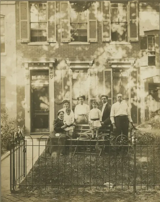 Framed Print : Photograph of Dr. William H. Conner and family outside their home, ca. 1910 Framed Print : Photograph of Dr. William H. Conner and family outside their home, ca. 1910