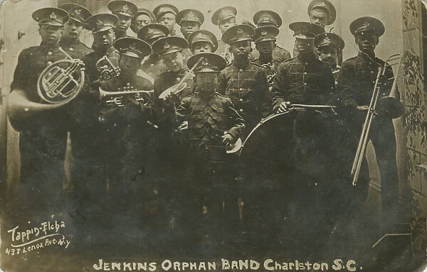 Photograph postcard of the Jenkins Orphanage Band, Charleston, South Carolina, 1914