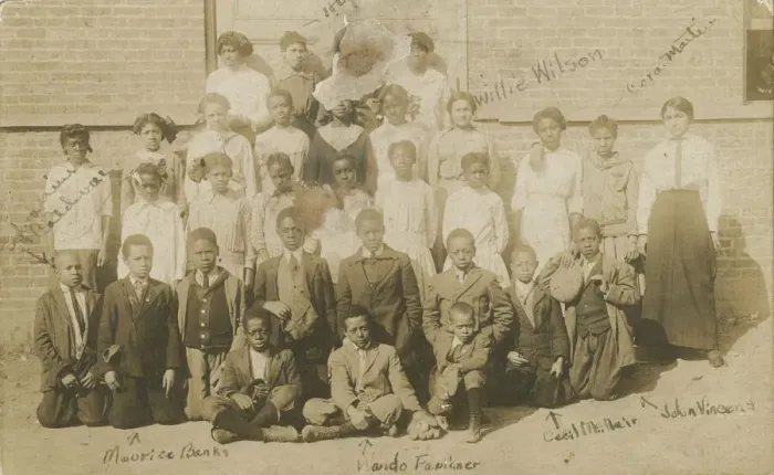 Framed Print : Photograph of schoolchildren and teachers, ca. 1913. Creator: Unknown