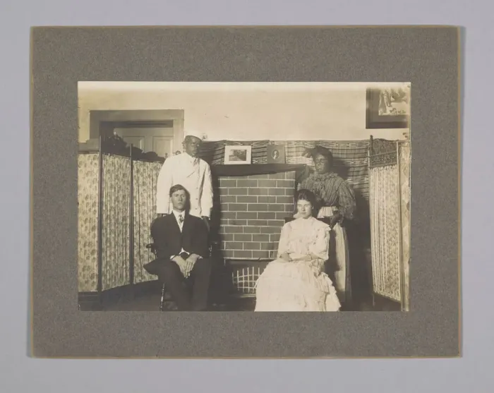 Framed Print : Photograph of theatre production with blackface actors and Oliver Howard Horner, ca. 1910 Framed Print : Photograph of theatre production with blackface actors and Oliver Howard Horner, ca. 1910