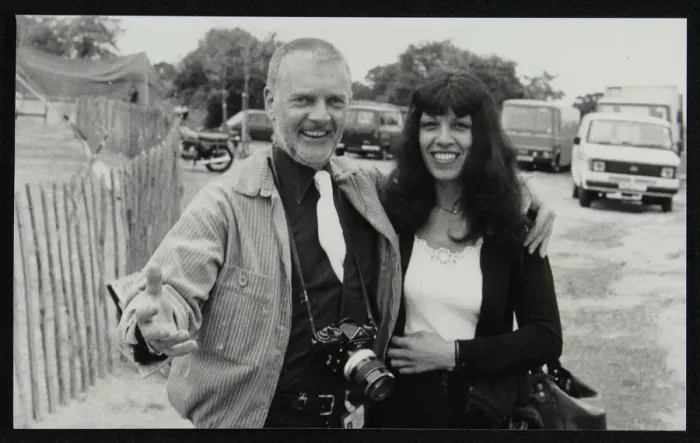 Framed Print : Photographer Denis Williams with Lena Antonis, Capital Radio Jazz Festival, London, July 1979 Framed Print : Photographer Denis Williams with Lena Antonis, Capital Radio Jazz Festival, London, July 1979
