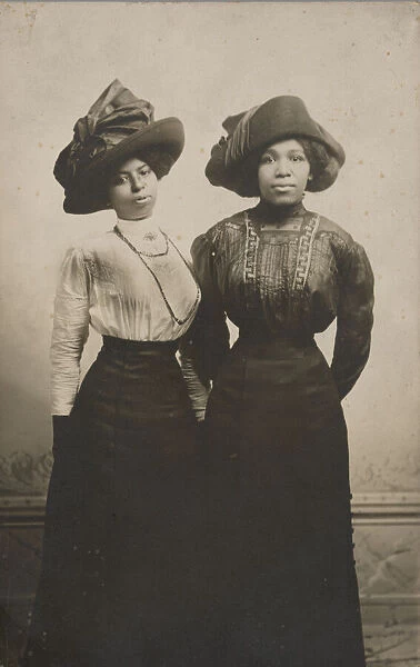 Photographic postcard of Harriet Tubmans great nieces, Eva and Alida Stewart, ca