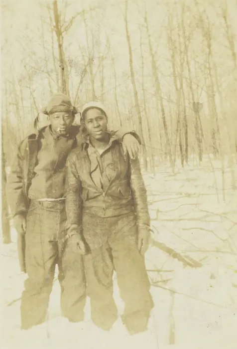 Framed Print : Photographic print of two unidentified men outdoors, 20th century. Creator: Unknown Framed Print : Photographic print of two unidentified men outdoors, 20th century. Creator: Unknown