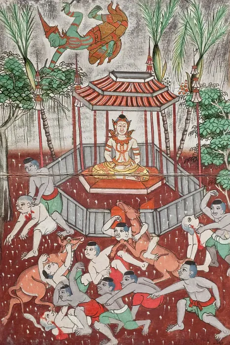 Framed Print : Phra Malai Manuscript (image 17 of 21), between c1860 and c1880. Creator: Unknown Framed Print : Phra Malai Manuscript (image 17 of 21), between c1860 and c1880. Creator: Unknown