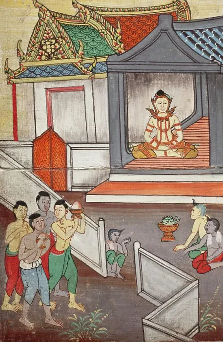 Framed Print : Phra Malai Manuscript (image 3 of 21), between c1860 and c1880. Creator: Unknown Framed Print : Phra Malai Manuscript (image 3 of 21), between c1860 and c1880. Creator: Unknown