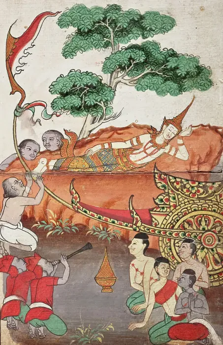 Framed Print : Phra Malai Manuscript (image 4 of 21), between c1860 and c1880. Creator: Unknown Framed Print : Phra Malai Manuscript (image 4 of 21), between c1860 and c1880. Creator: Unknown