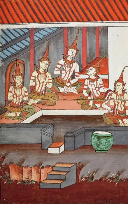 Framed Print : Phra Malai Manuscript (image 6 of 21), between c1860 and c1880. Creator: Unknown Framed Print : Phra Malai Manuscript (image 6 of 21), between c1860 and c1880. Creator: Unknown