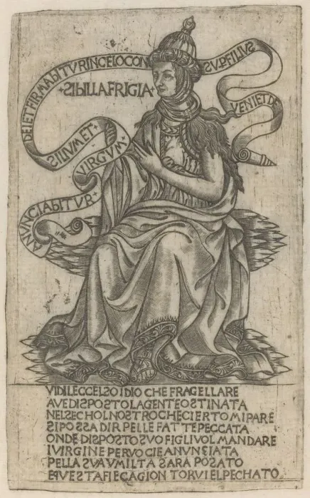 Framed Print : Phrygian Sibyl, early 15th century. Creator: Unknown Framed Print : Phrygian Sibyl, early 15th century. Creator: Unknown