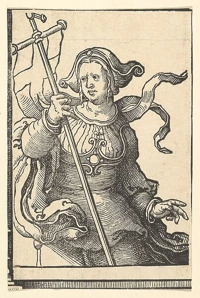 Phrygian Sibyl, from the series of Sibyls, ca. 1530. Creator: Lucas van Leyden
