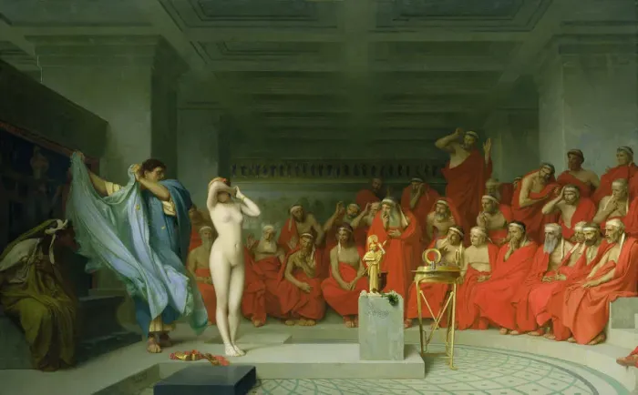 Framed Print : Phryne before the Areopagus. Artist: Gerome, Jean-Leon (1824-1904) Framed Print : Phryne before the Areopagus. Artist: Gerome, Jean-Leon (1824-1904)