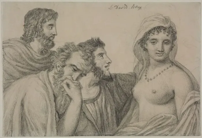 Framed Print : Phryne before the Judges, c. 1816-1820. Creator: Jacques-Louis David (French, 1748-1825) Framed Print : Phryne before the Judges, c. 1816-1820. Creator: Jacques-Louis David (French, 1748-1825)