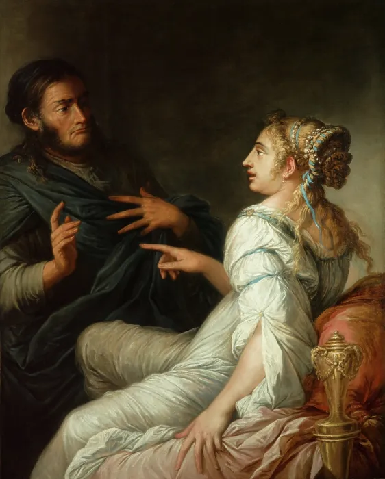 Framed Print : Phryne and Xenocrates, Mid of 17th century. Creator: Rosa, Salvatore (1615-1673) Framed Print : Phryne and Xenocrates, Mid of 17th century. Creator: Rosa, Salvatore (1615-1673)