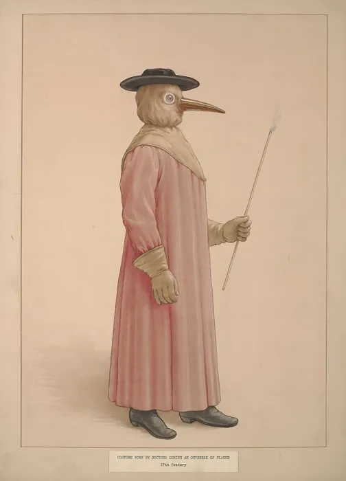 Framed Print : A physician wearing a seventeenth century plague preventive costume, (1910?). Creator: Unknown Framed Print : A physician wearing a seventeenth century plague preventive costume, (1910?). Creator: Unknown