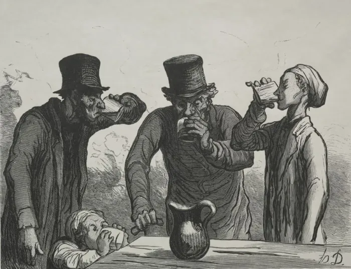 Framed Print : Physiologie du buveur: Les quatre ages. Creator: Honore Daumier (French, 1808-1879) Framed Print : Physiologie du buveur: Les quatre ages. Creator: Honore Daumier (French, 1808-1879)