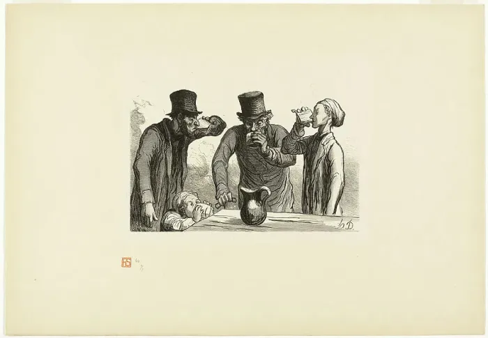Framed Print : Physiology of Drinking: The Four Ages, 1862, printed 1920. Creator: Charles Maurand Framed Print : Physiology of Drinking: The Four Ages, 1862, printed 1920. Creator: Charles Maurand