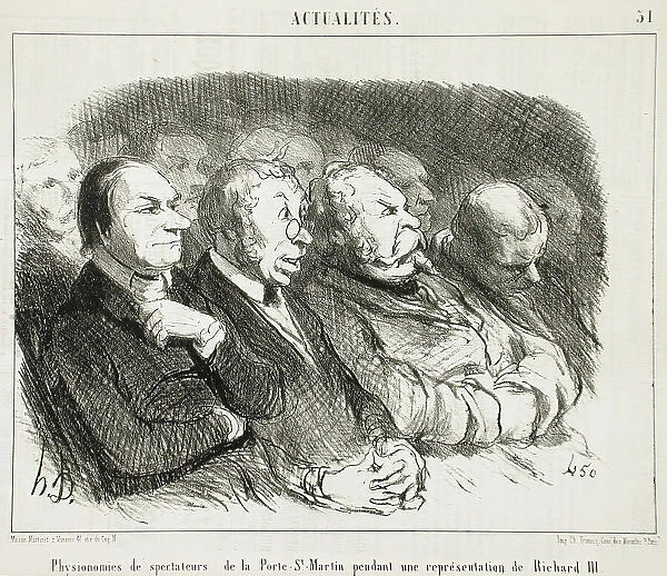 Physionomies de spectateurs de la Porte St-Martin... 1852. Creator: Honore Daumier