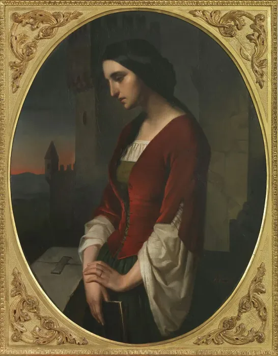 Framed Print : Pia de Tolomei, 1853-1855. Creator: Rizzi, Lorenzo (1830-1885) Framed Print : Pia de Tolomei, 1853-1855. Creator: Rizzi, Lorenzo (1830-1885)