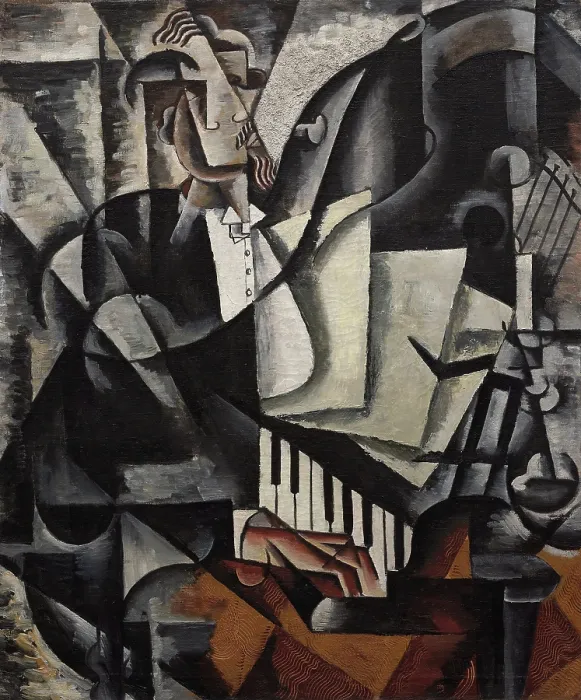 Framed Print : The Pianist, 1915. Creator: Popova, Lyubov Sergeyevna (1889-1924) Framed Print : The Pianist, 1915. Creator: Popova, Lyubov Sergeyevna (1889-1924)