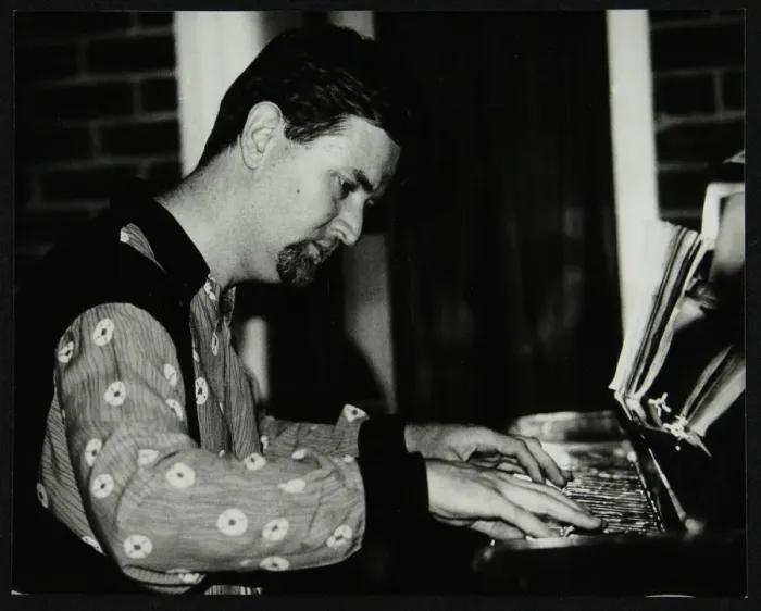 Framed Print : Pianist Tim Richards playing at The Fairway, Welwyn Garden City, Hertfordshire, 2 August 1992 Framed Print : Pianist Tim Richards playing at The Fairway, Welwyn Garden City, Hertfordshire, 2 August 1992