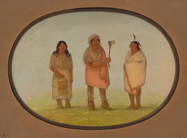Three Piankeshaw Indians, 1861 / 1869. Creator: George Catlin